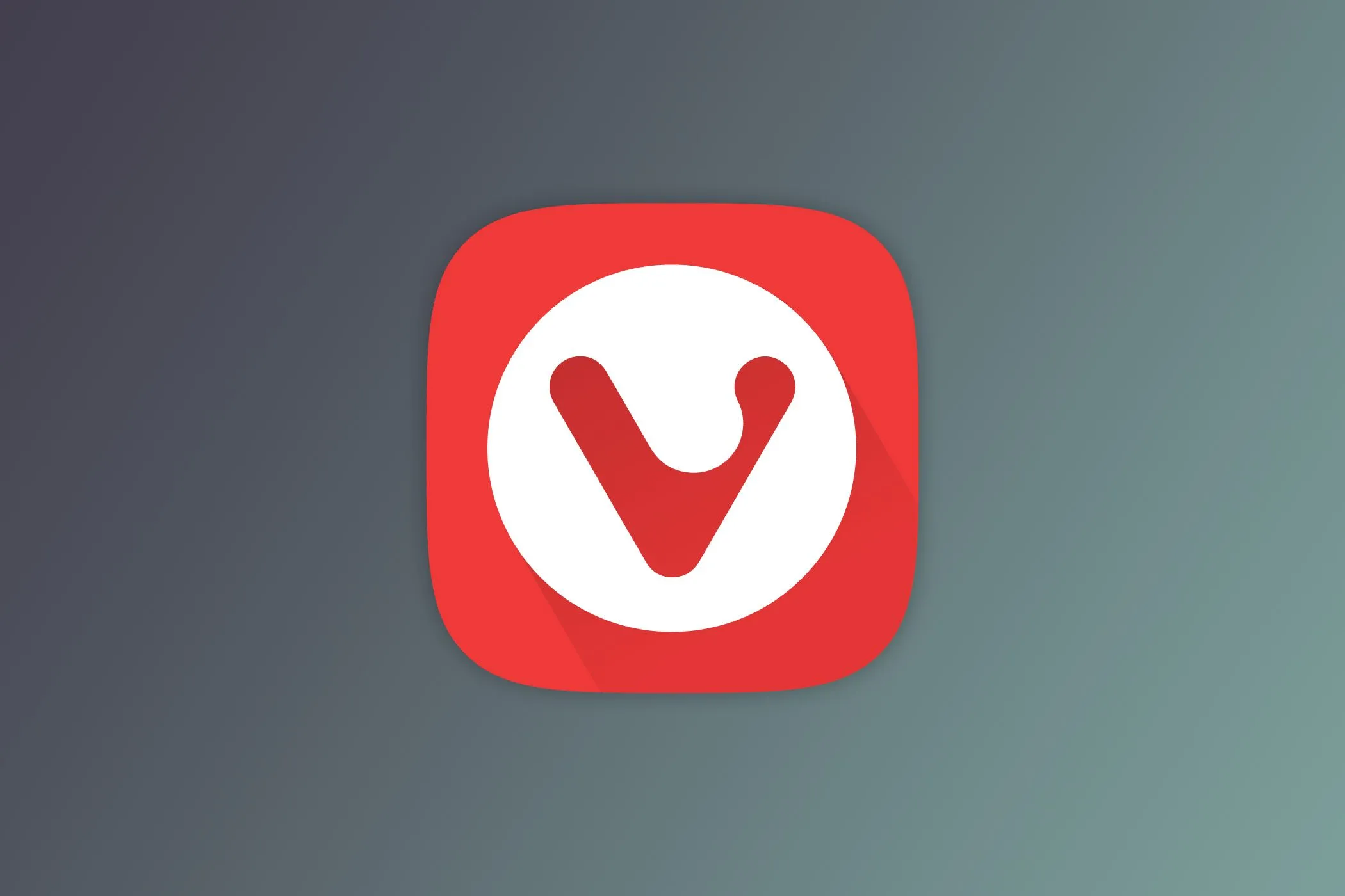 alt: Logo trình duyệt Vivaldi màu đỏ trên nền đen, thể hiện sự đơn giản và hiện đại của ứng dụng.