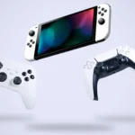 Bộ điều khiển console PlayStation, Xbox và máy chơi game Nintendo Switch biểu trưng cho sự thống trị thị trường game.