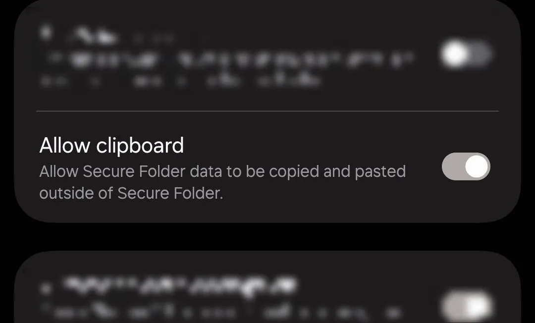 Cài đặt Clipboard trong Samsung Secure Folder để vô hiệu hóa chia sẻ nội dung.