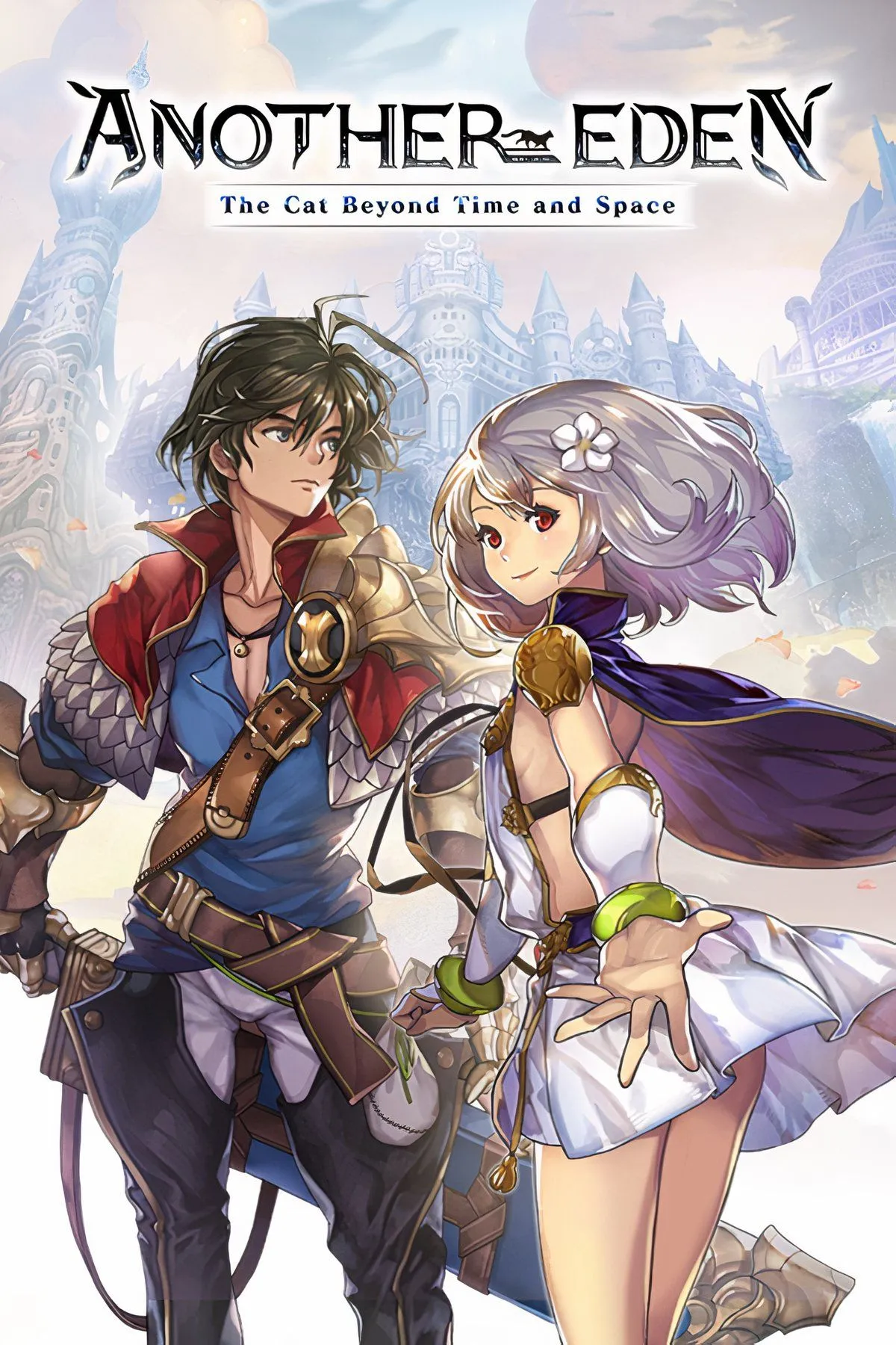 Cảnh chiến đấu theo lượt trong Another Eden với các nhân vật và quái vật được thiết kế chi tiết