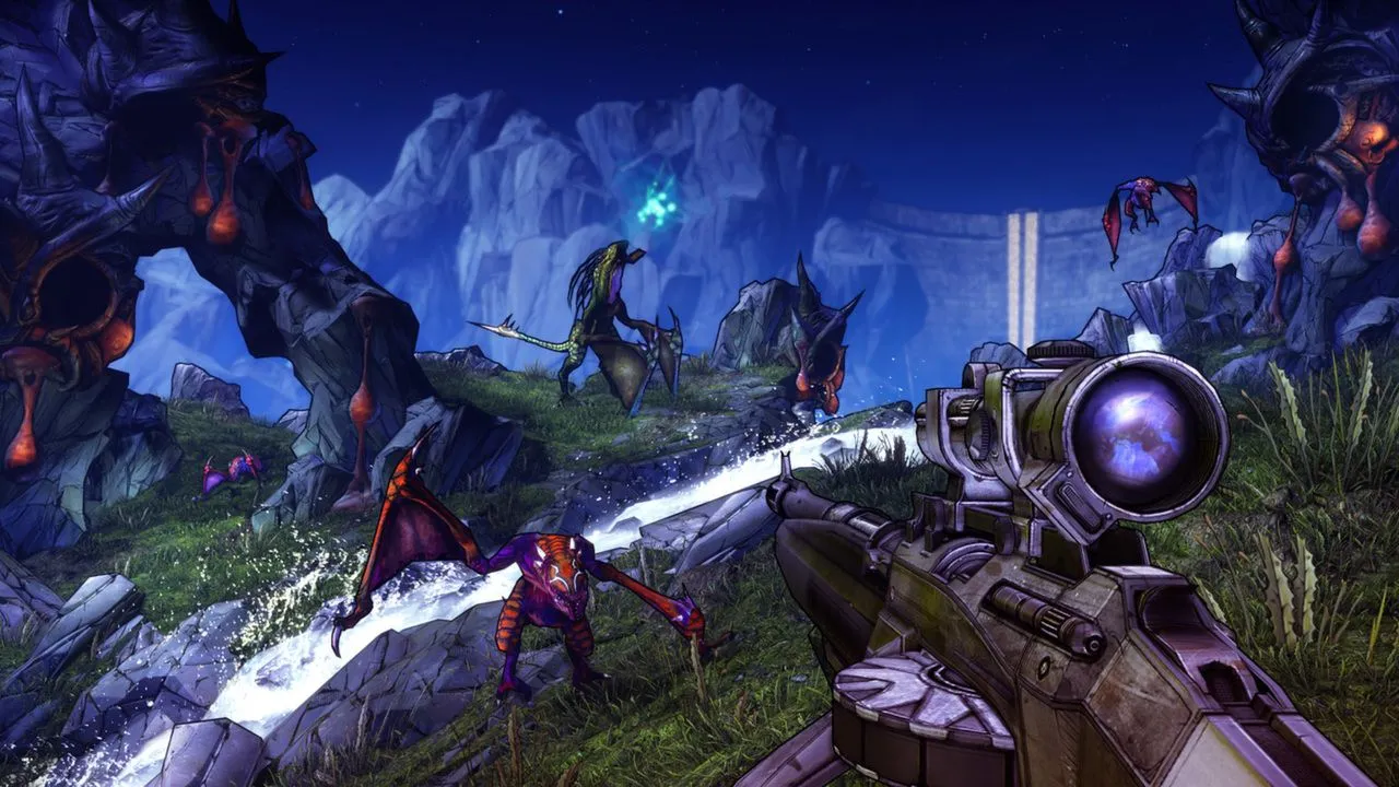 Cảnh chiến đấu trong Borderlands 2, minh họa sự cải tiến đồ họa và gameplay.