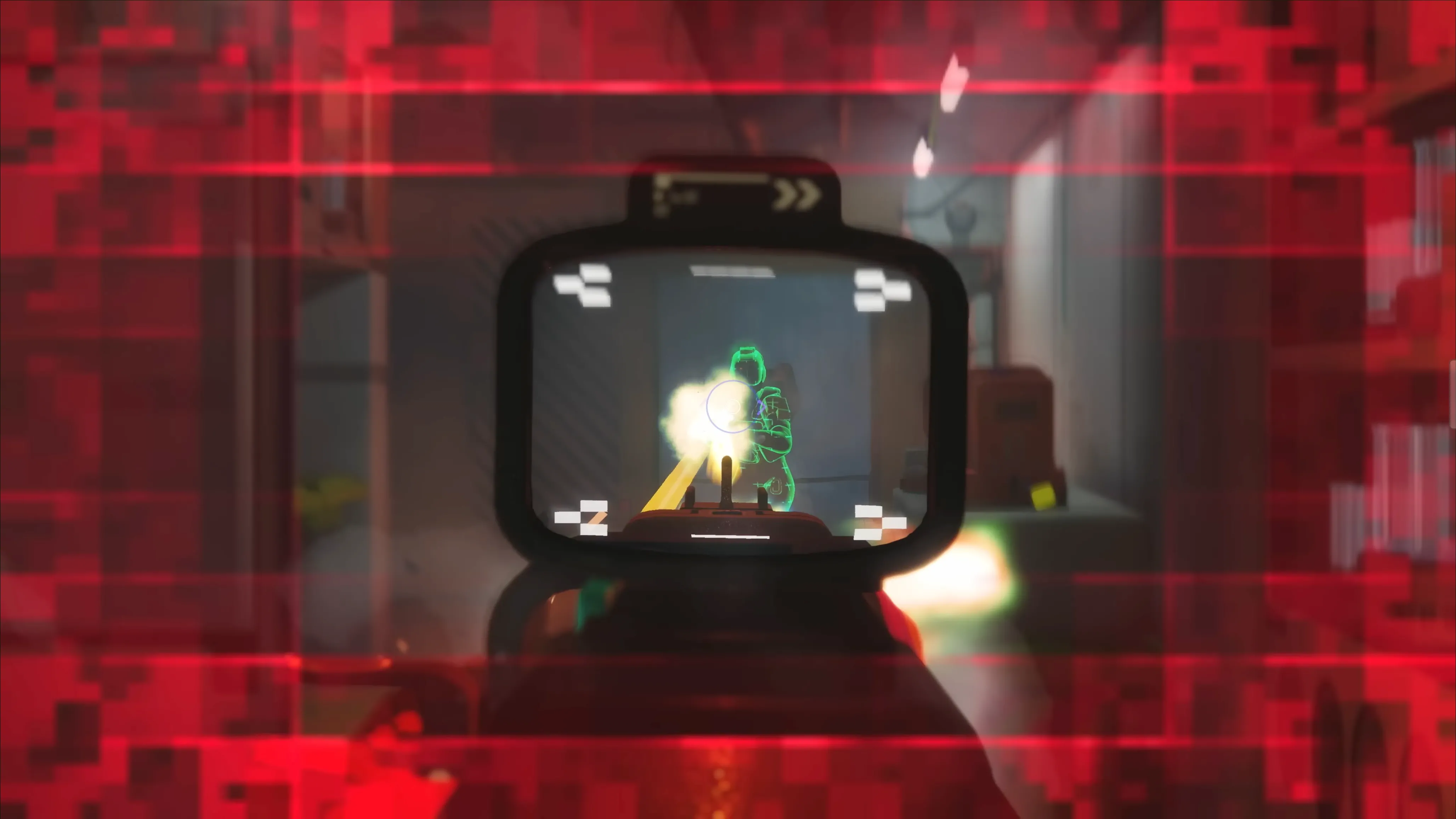 Cảnh gameplay trong Marathon khi nhân vật đang ngắm bắn và chịu sát thương, phản ánh trải nghiệm alpha test khắc nghiệt