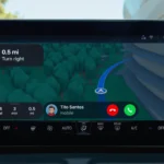 CarPlay iOS 26 hiển thị cuộc gọi đến dưới dạng thanh thông báo nhỏ gọn, cho phép duy trì bản đồ định vị trên màn hình chính.