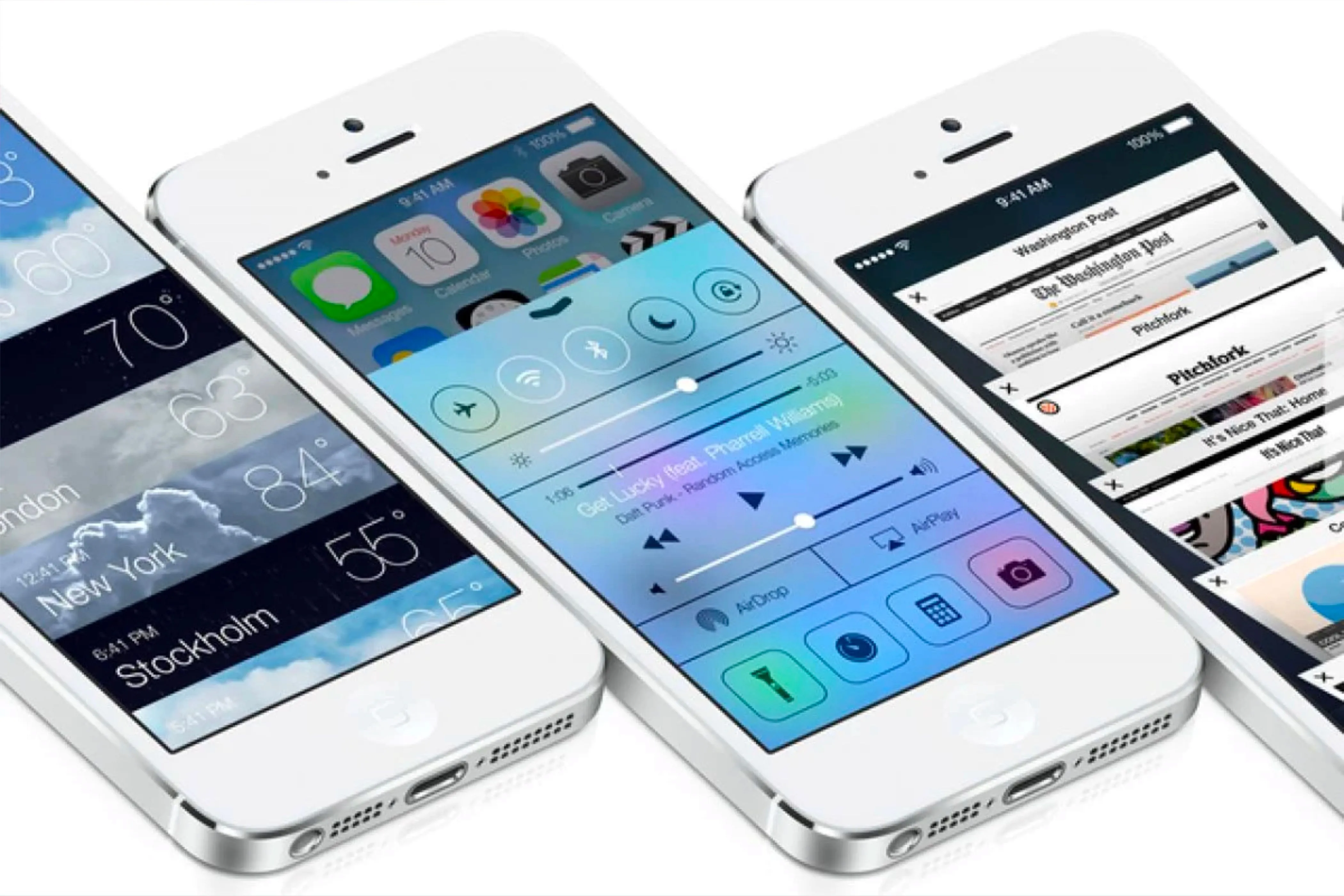 Control Center và ứng dụng thời tiết, Safari trên iPhone chạy iOS 7