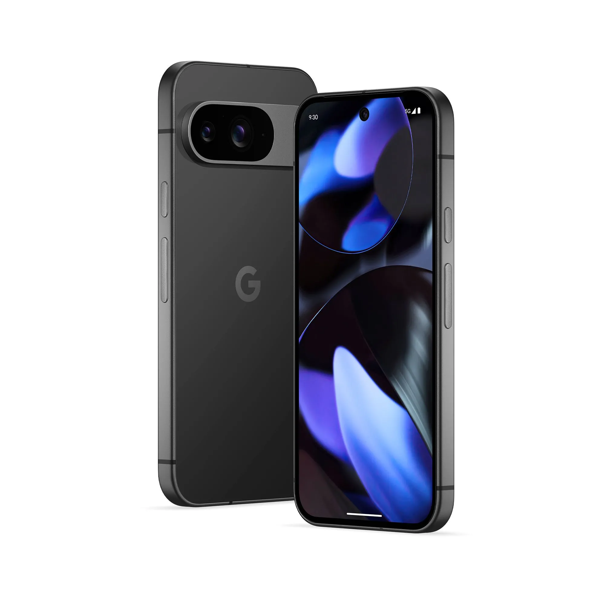 Điện thoại Google Pixel 9 màu Obsidian trên nền trắng