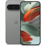 Điện thoại Google Pixel 9 Pro màu đen đặt trên nền trắng tinh tế, làm nổi bật thiết kế cao cấp và màn hình tràn viền.