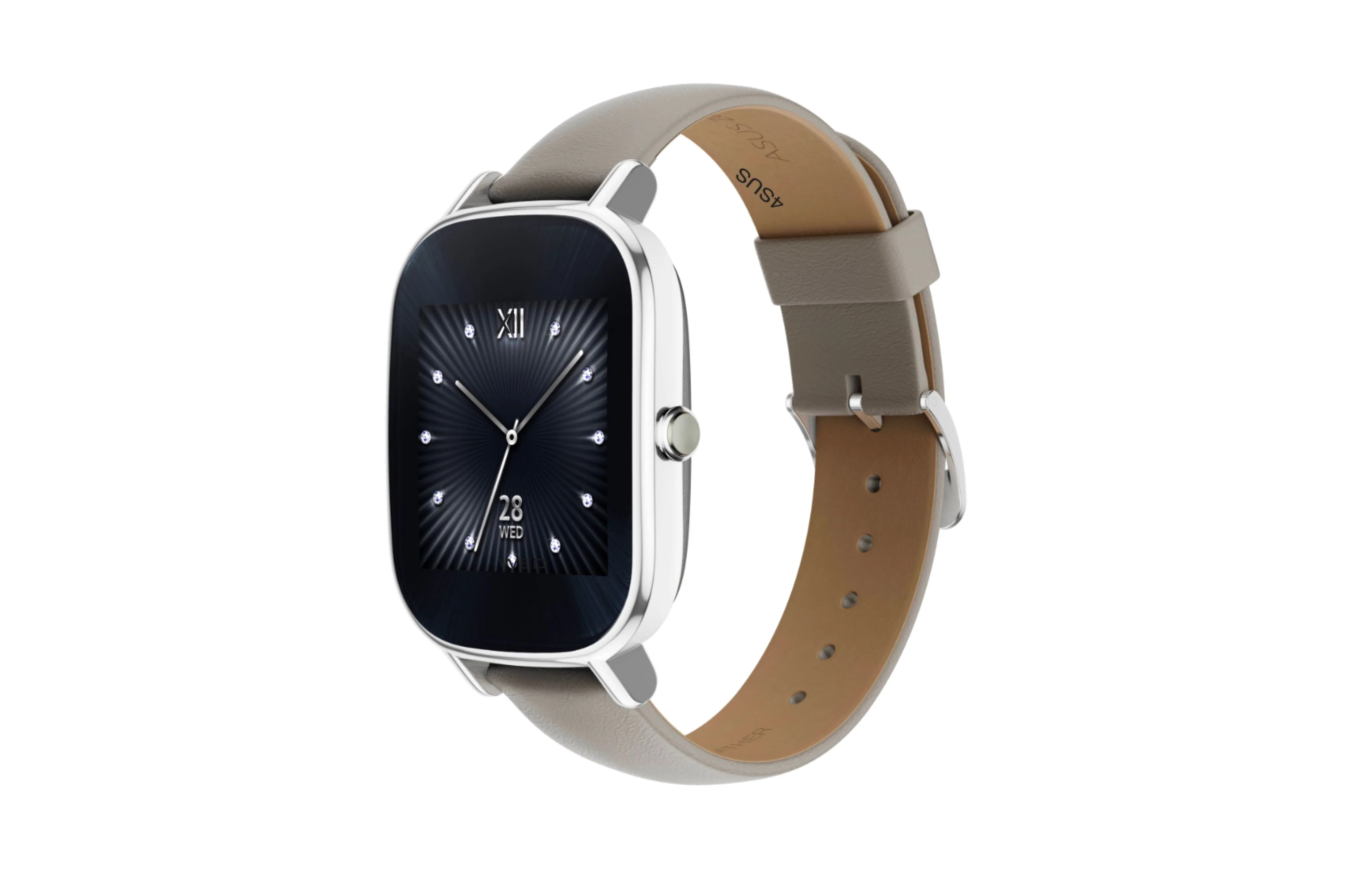 Đồng hồ thông minh Asus ZenWatch 2 màu đen với dây đeo kim loại, đại diện cho thiết bị smartwatch trước đây của tác giả có tính năng tương tự Wrist Flick.