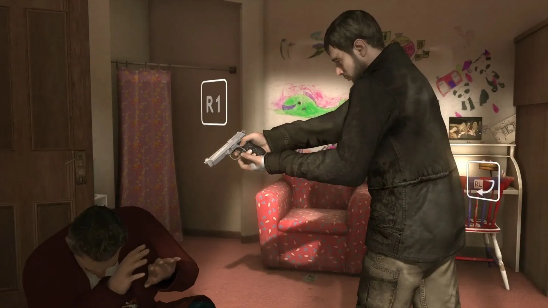 Ethan Mars đứng trước một quyết định khó khăn trong Heavy Rain, minh họa cảnh ra quyết định trong game.
