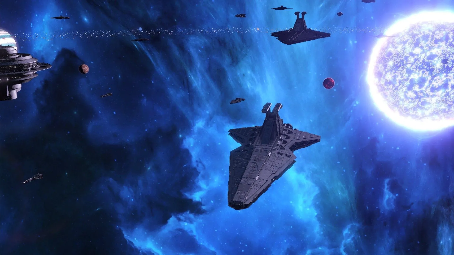 Giao diện của Stellaris với mod Star Wars: New Dawn, mở ra khả năng chiến lược 4X trong vũ trụ Star Wars.