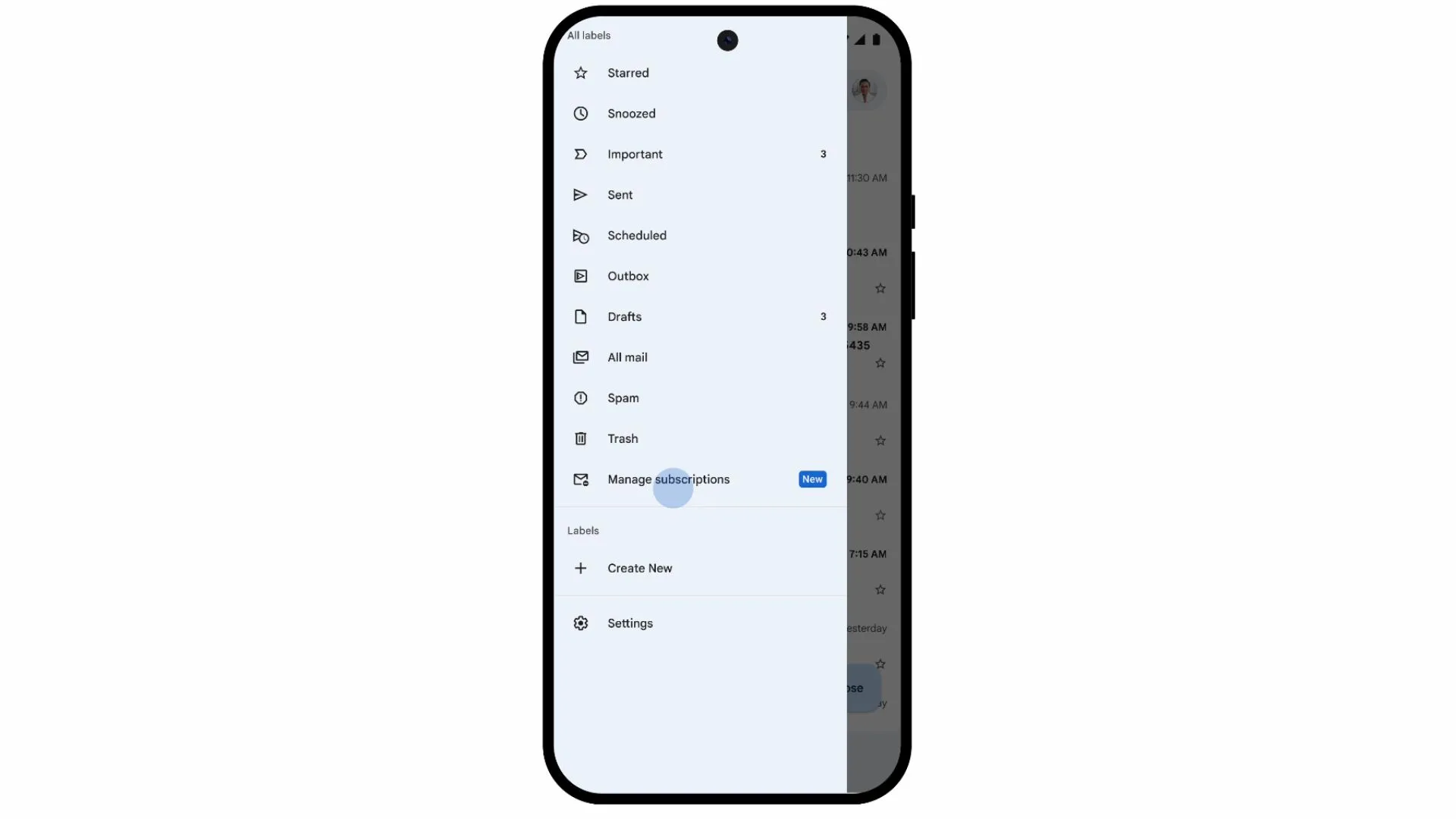 Giao diện Gmail với tính năng Quản lý Đăng ký, hiển thị danh sách email đăng ký và nút Hủy đăng ký tiện lợi.