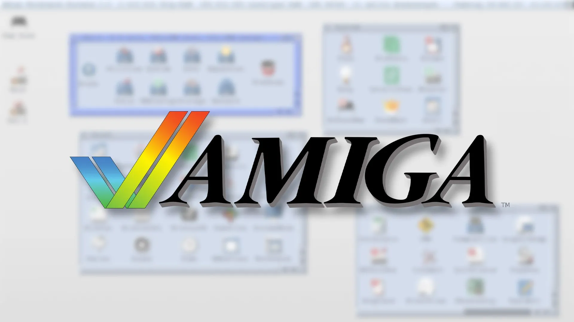 Giao diện hệ điều hành AmigaOS 3 với các cửa sổ ứng dụng cổ điển