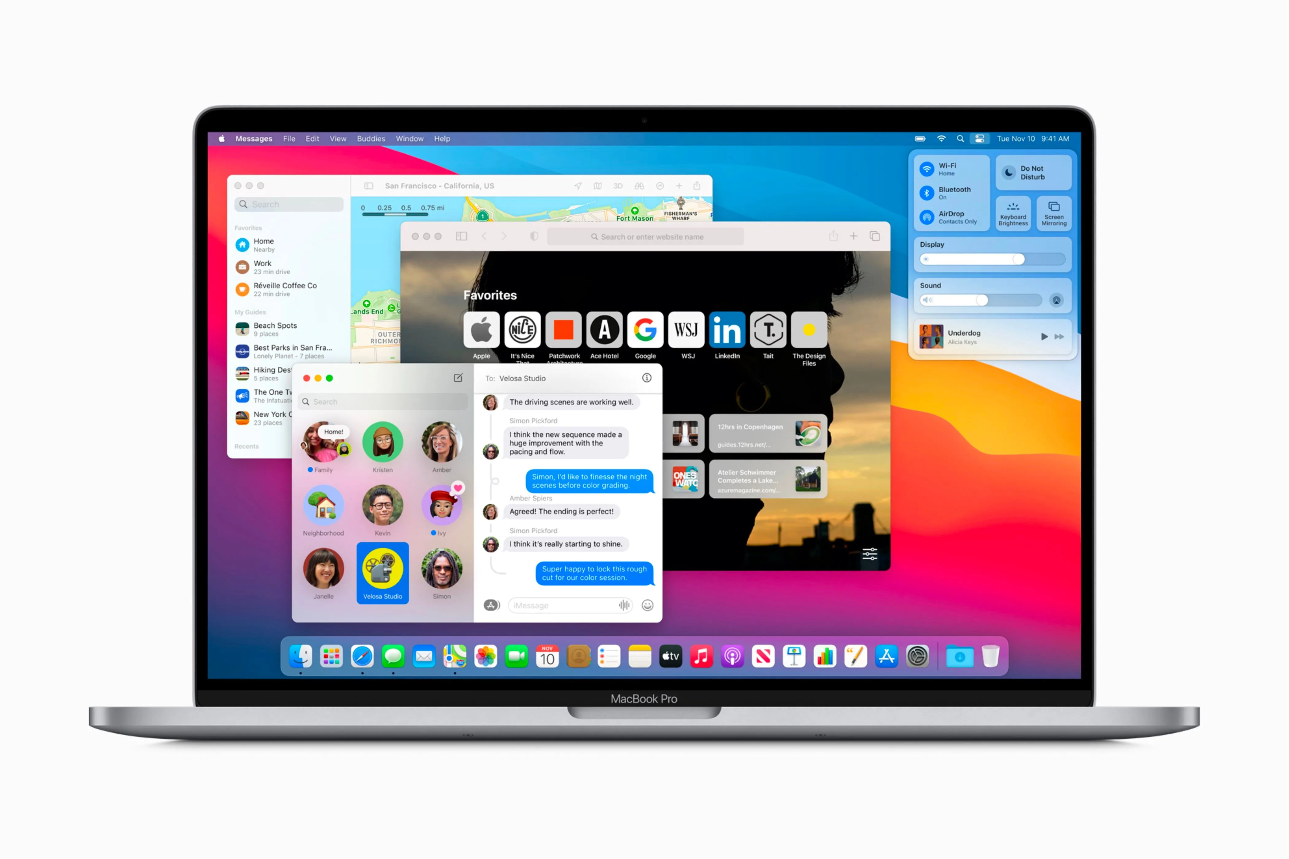 Giao diện macOS Big Sur trên máy Mac với thiết kế đồng bộ hệ sinh thái Apple