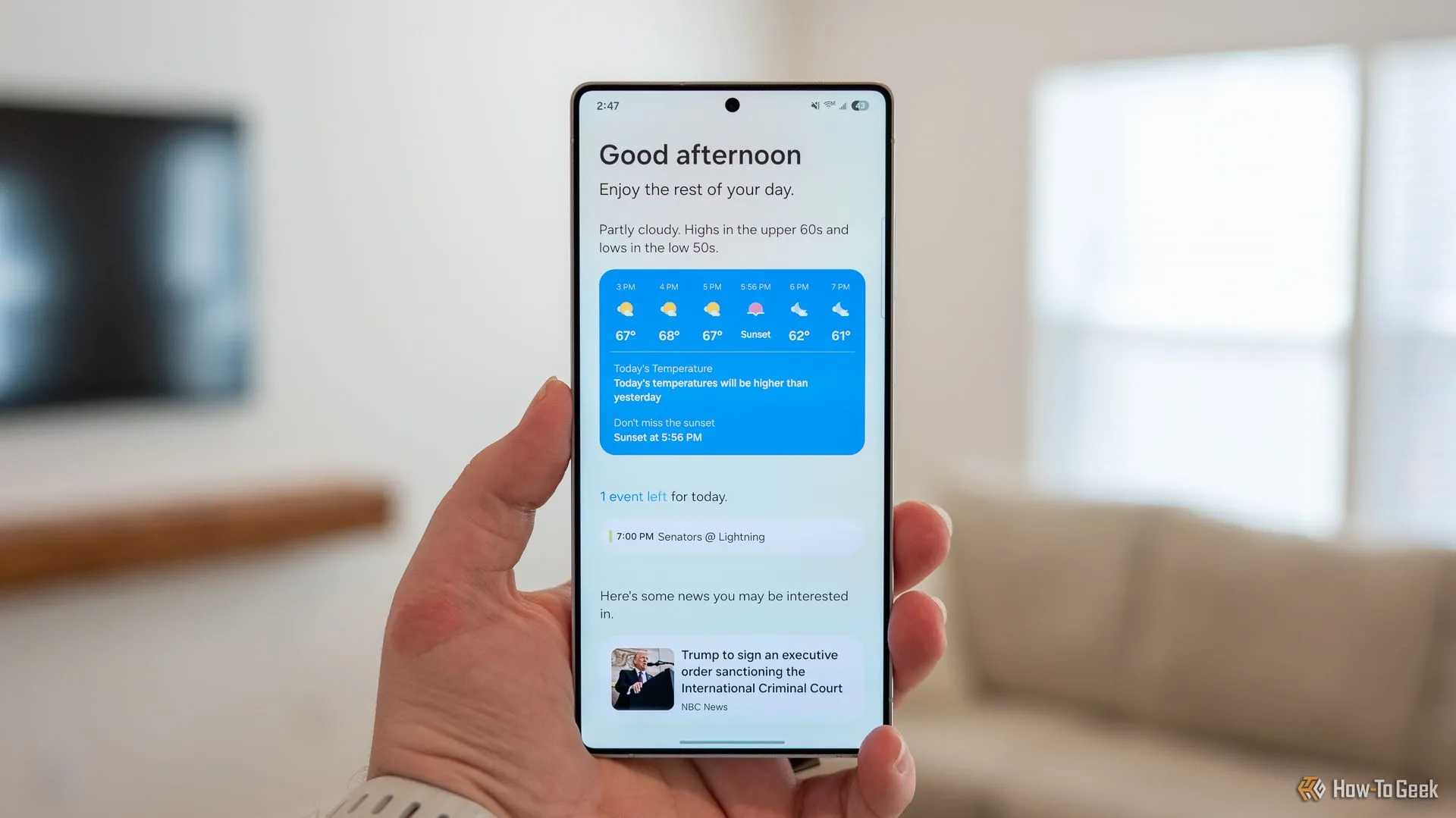 Giao diện Now Brief đầy đủ trên Samsung Galaxy S25 Ultra