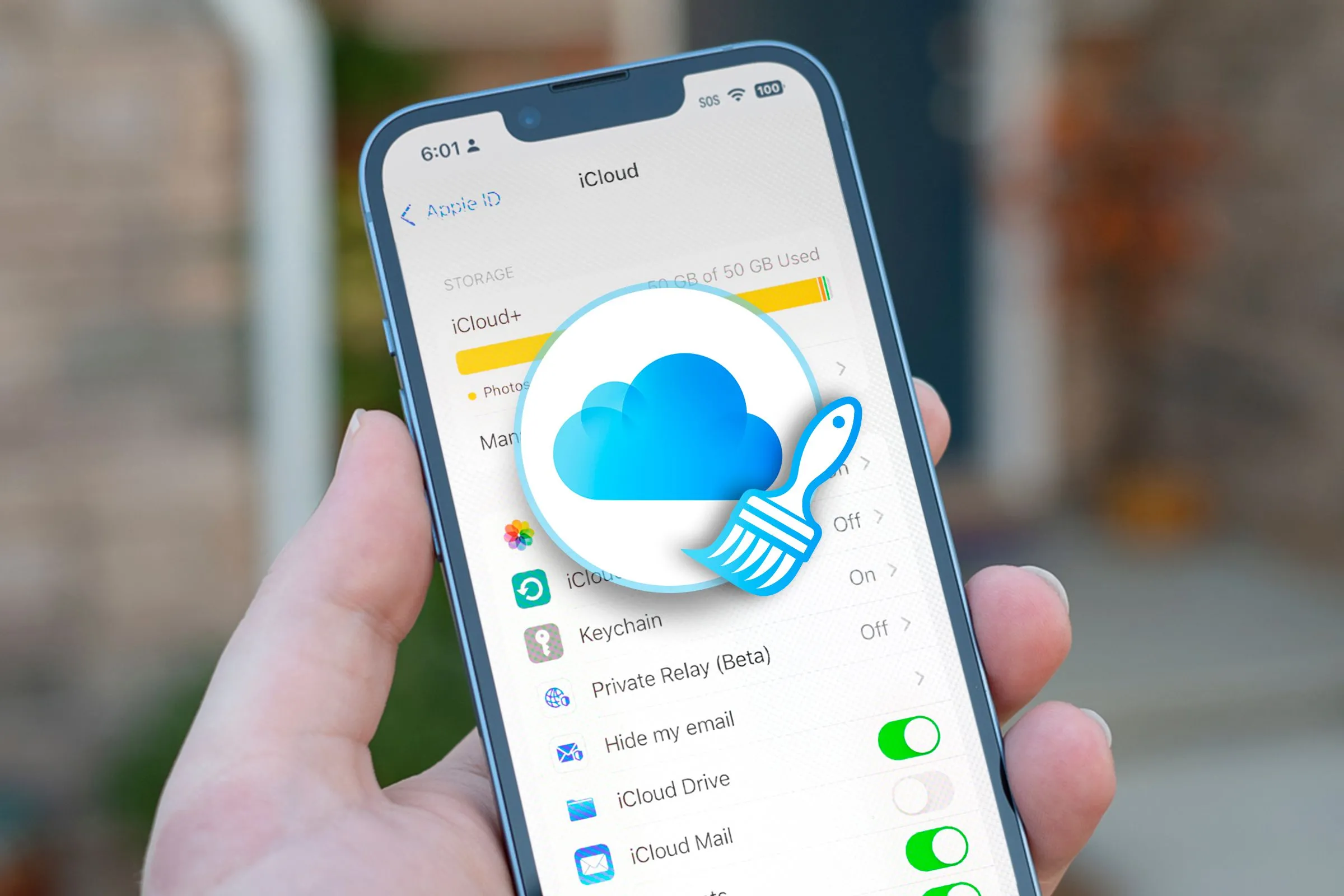 Giao diện quản lý bộ nhớ iCloud trên iPhone, minh họa quy trình dọn dẹp và tối ưu hóa không gian lưu trữ.