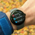 Giao diện ứng dụng Fitbit trên đồng hồ Pixel Watch 1 so sánh với Samsung Health