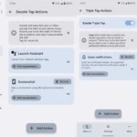 Giao diện ứng dụng TapTap với các tùy chọn tùy chỉnh cử chỉ gõ mặt lưng Android.