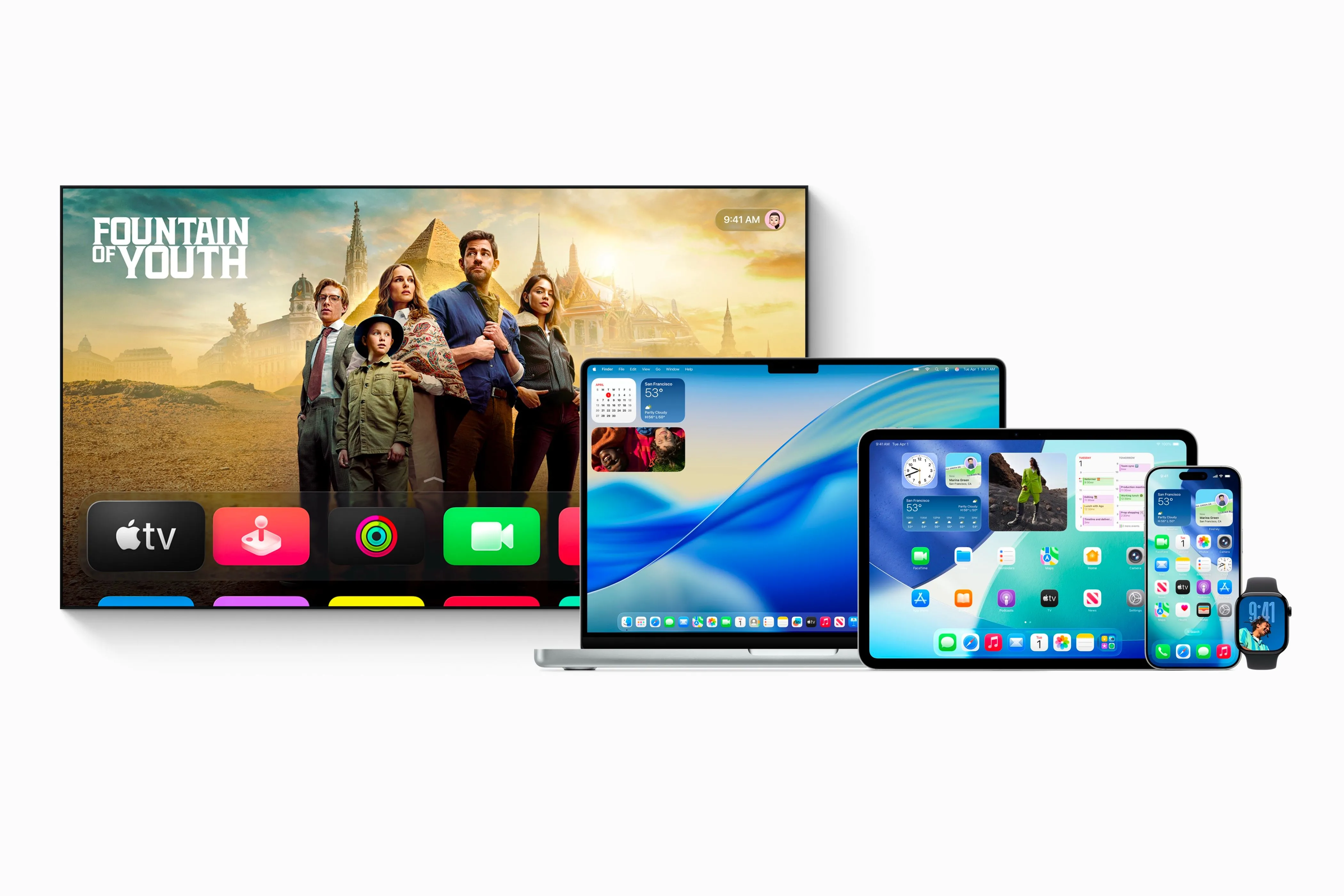 Hệ điều hành OS 26 với thiết kế Liquid Glass trên các thiết bị Apple: iPhone, iPad, Apple Watch, Mac, Apple TV