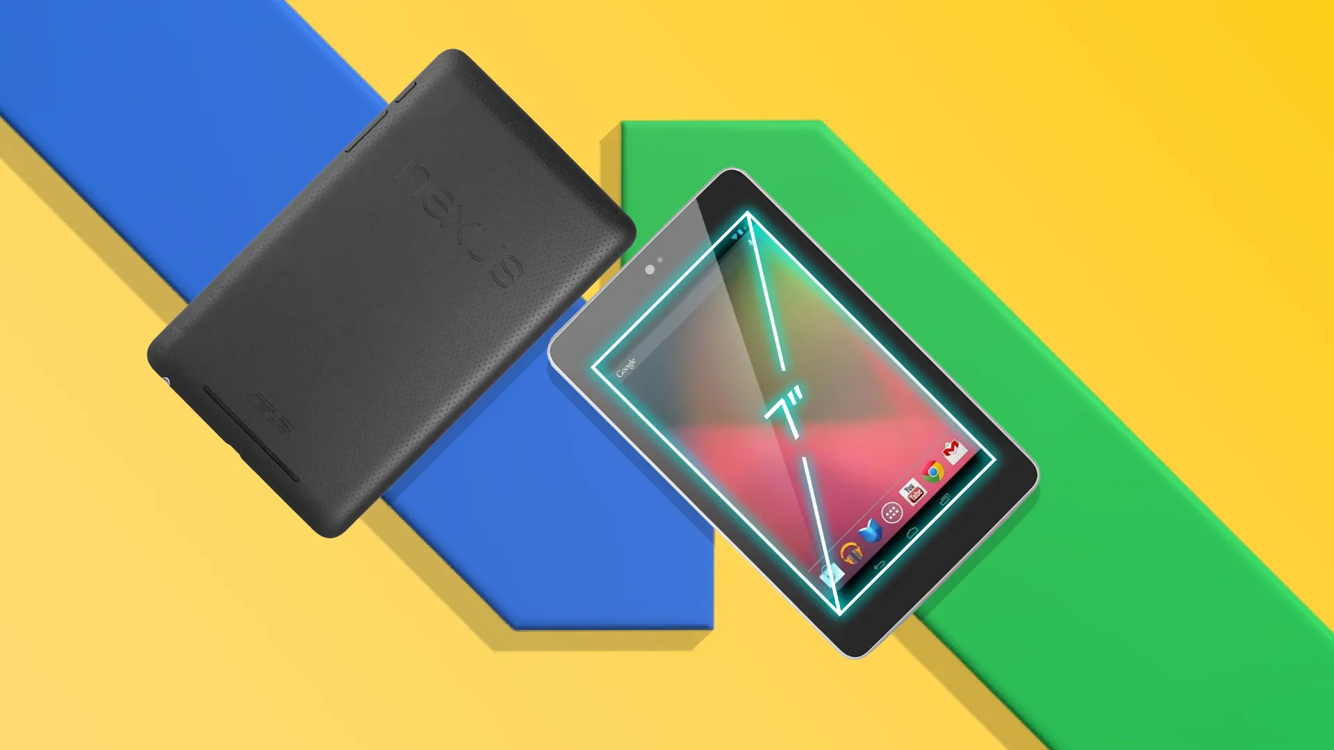 Hình ảnh máy tính bảng Nexus 7 với kích thước màn hình được làm nổi bật, liên quan đến quan điểm về kích thước tablet tối ưu.