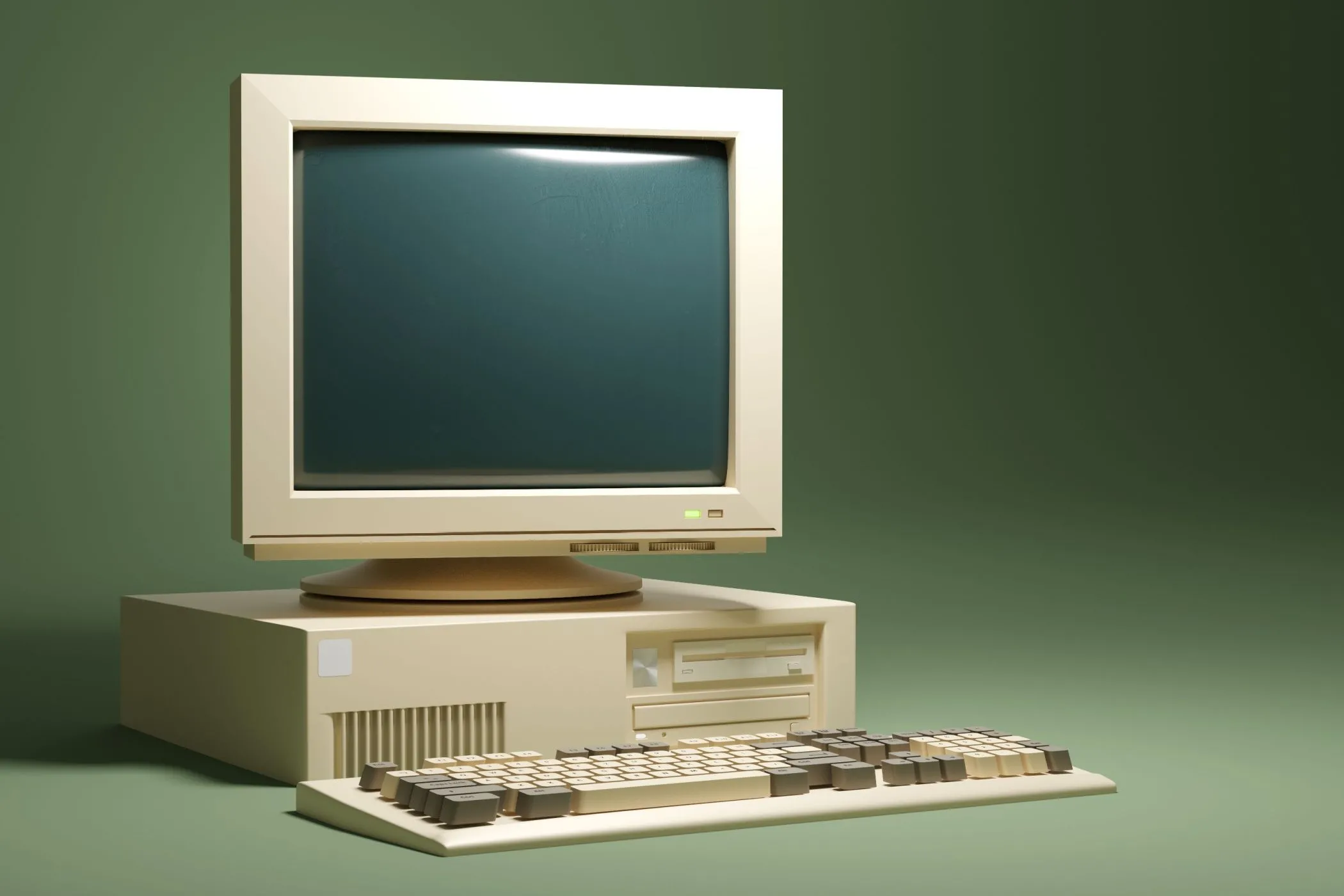Hình ảnh máy tính retro màu be, minh họa vỏ case PC cổ điển cho PC gaming retro.