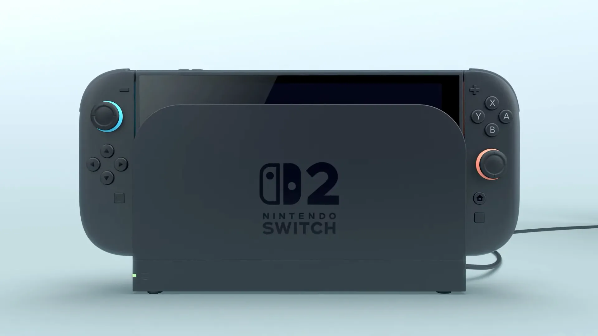 Hình ảnh Nintendo Switch 2 được dock từ buổi công bố chính thức, cho thấy thiết kế cổng và tổng thể.