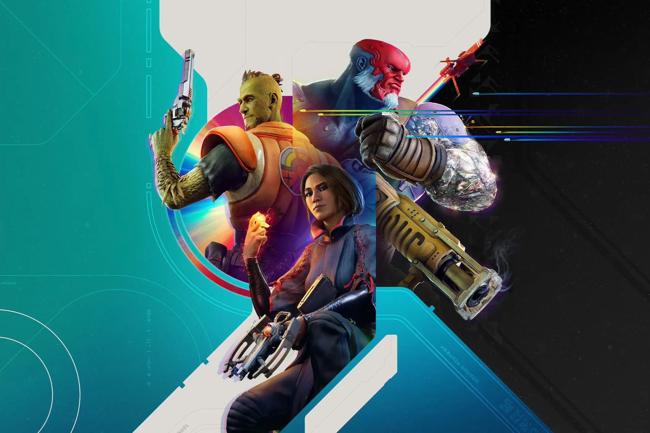 Hình ảnh quảng bá game Concord với ba nhân vật có thể chơi được, minh họa thất bại trước đó của Sony trong thể loại game bắn súng