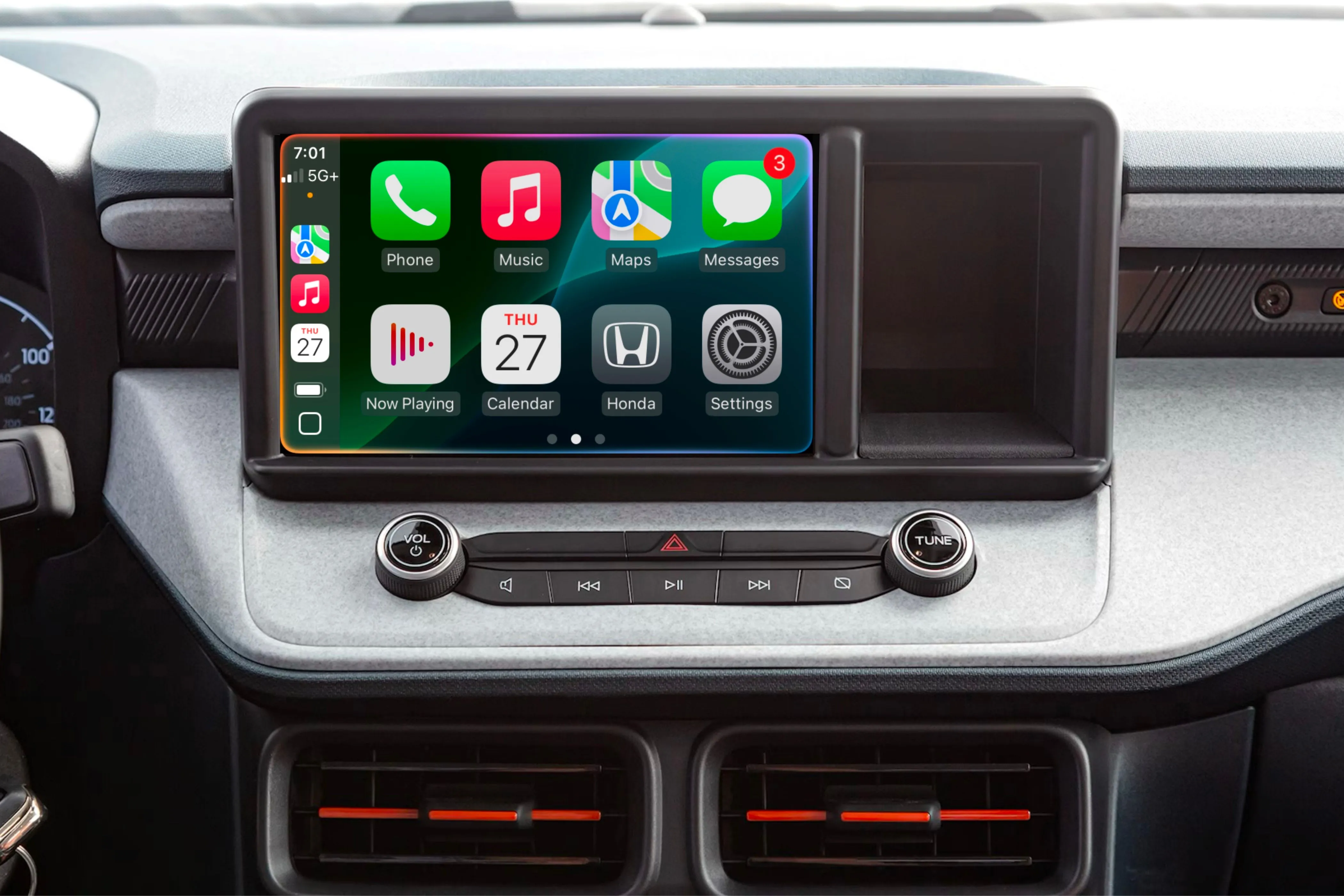 Hoạt ảnh Siri trên màn hình CarPlay khi Apple Intelligence được kích hoạt