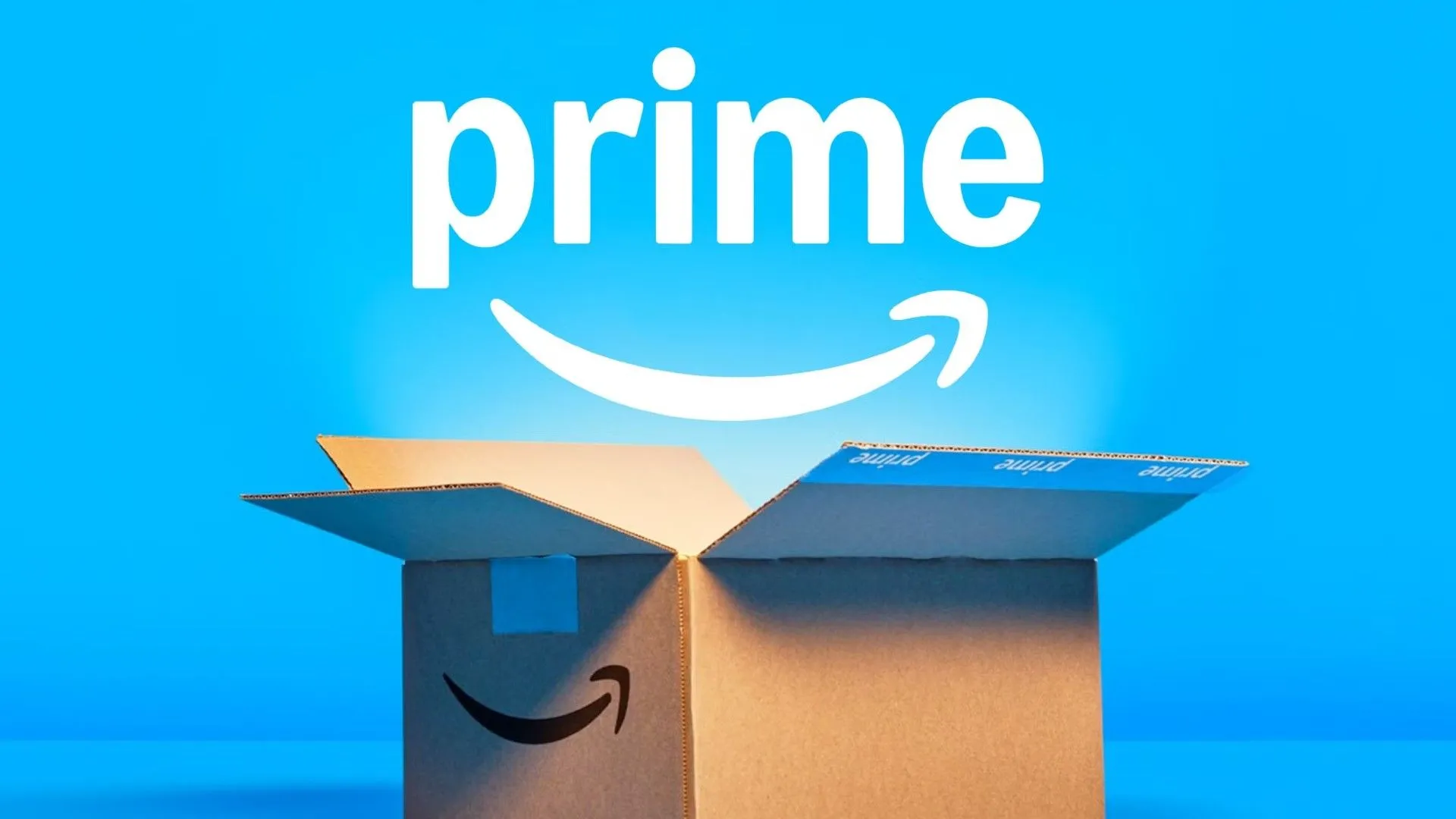 Hộp Amazon Prime mở ra với logo quen thuộc, báo hiệu sự trở lại của sự kiện khuyến mãi Prime Day.
