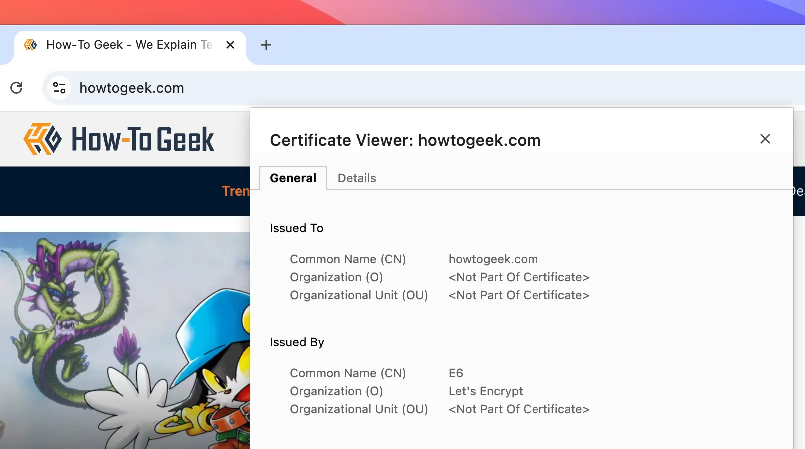 Kiểm tra chứng chỉ SSL/HTTPS của website howtogeek.com