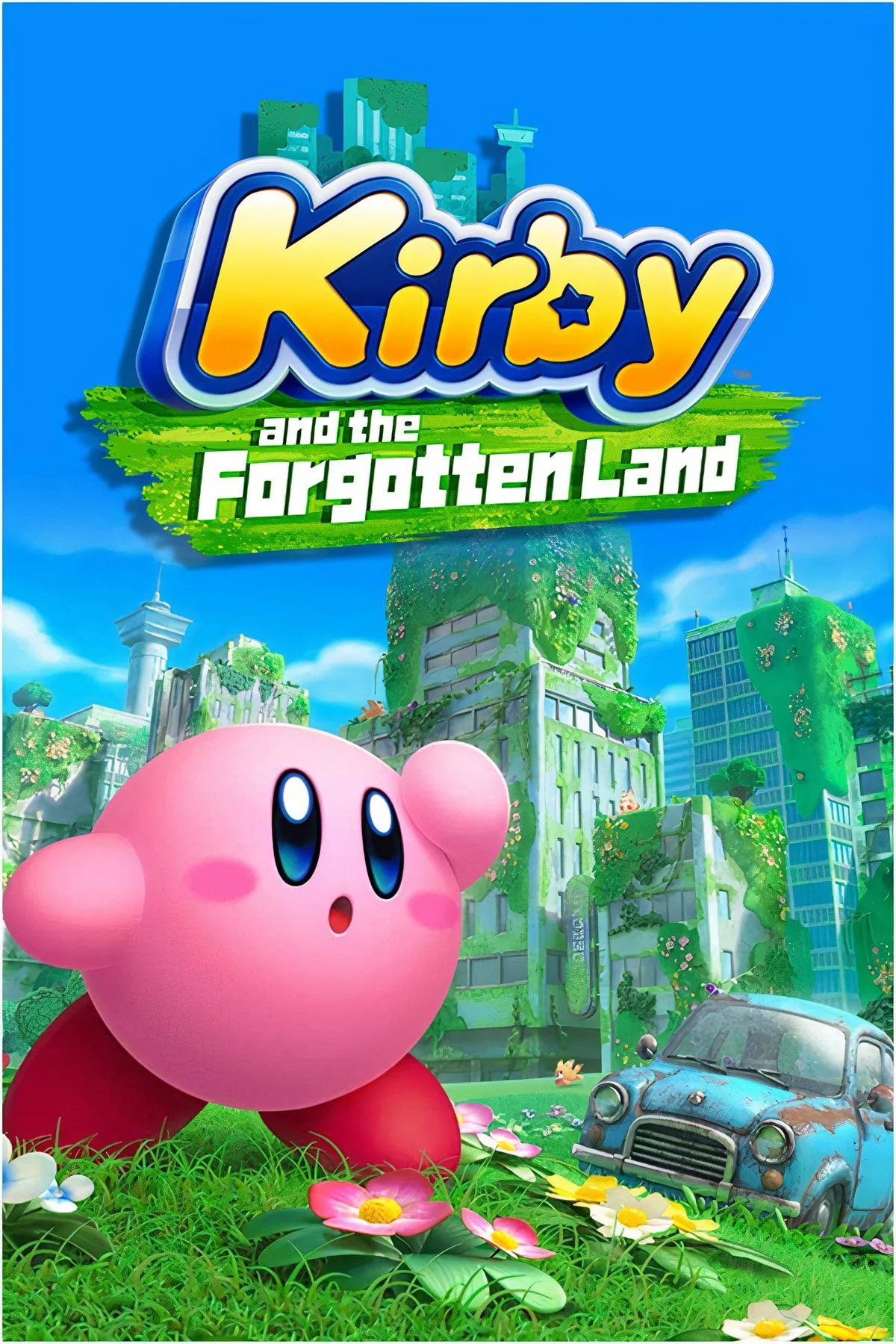 Kirby biến hình thành ô tô trong thế giới 3D của game demo Kirby and the Forgotten Land
