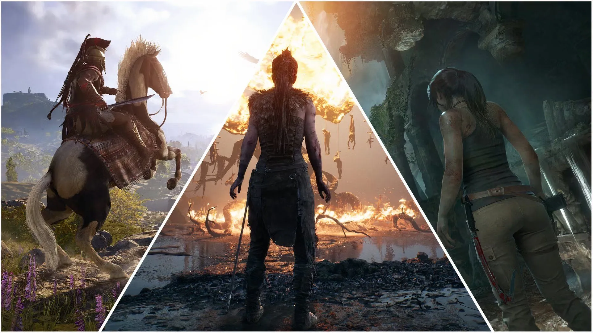 Kratos và Atreus trong một phân cảnh chiến đấu của God of War, biểu tượng cho sức mạnh và hành động kịch tính