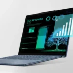 Lenovo Yoga Solar PC Concept hiển thị giao diện theo dõi mức sử dụng năng lượng mặt trời
