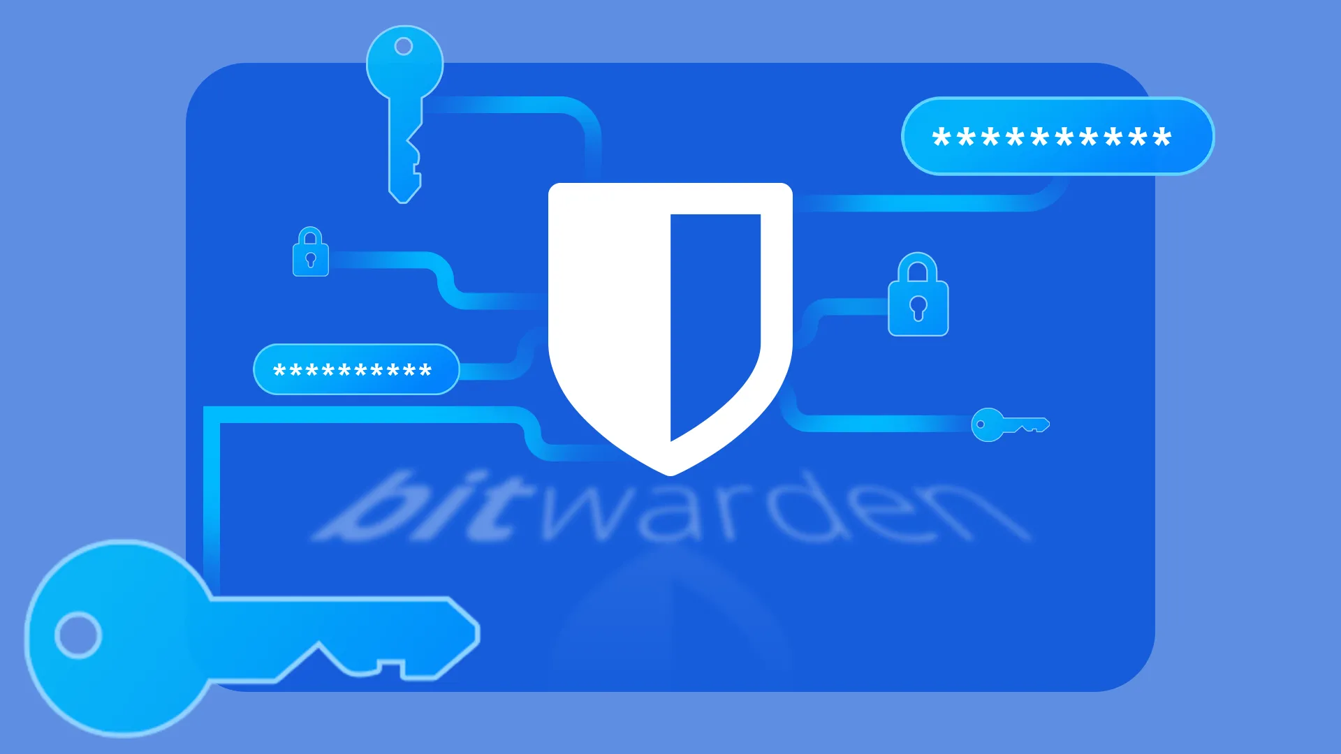 Logo Bitwarden, phần mềm quản lý mật khẩu an toàn, minh họa tầm quan trọng của việc bảo vệ thông tin đăng nhập.