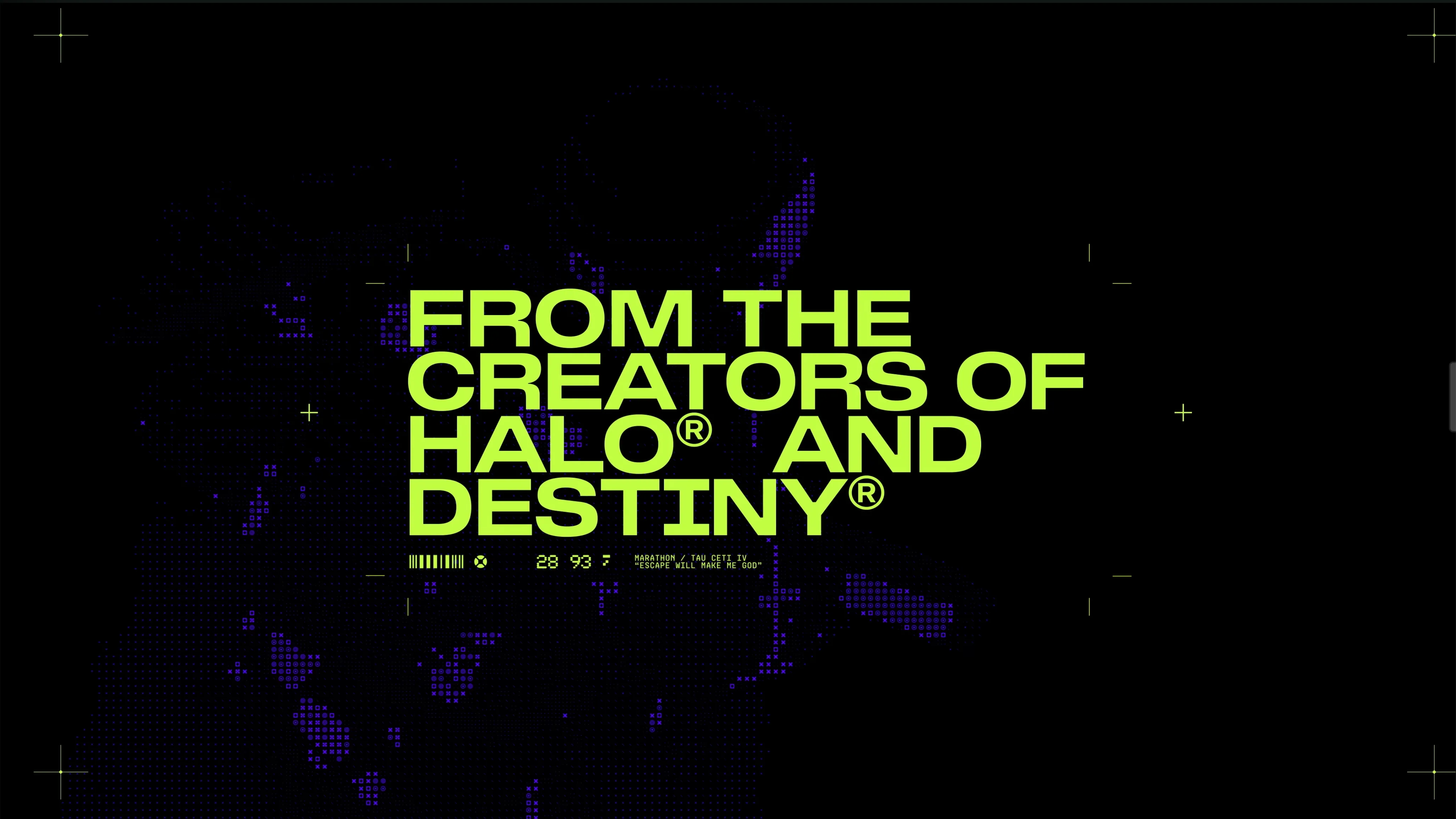 Logo Bungie và các thành tựu của họ trong trailer Marathon, khẳng định uy tín nhà phát triển trong việc tạo ra thế giới game hấp dẫn