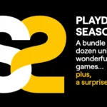 Logo Playdate Season 2 với biểu tượng tay giơ hai ngón và thông điệp chào mừng