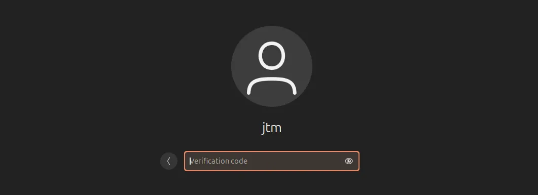 Màn hình đăng nhập Ubuntu yêu cầu mã xác thực 2FA trước khi nhập mật khẩu