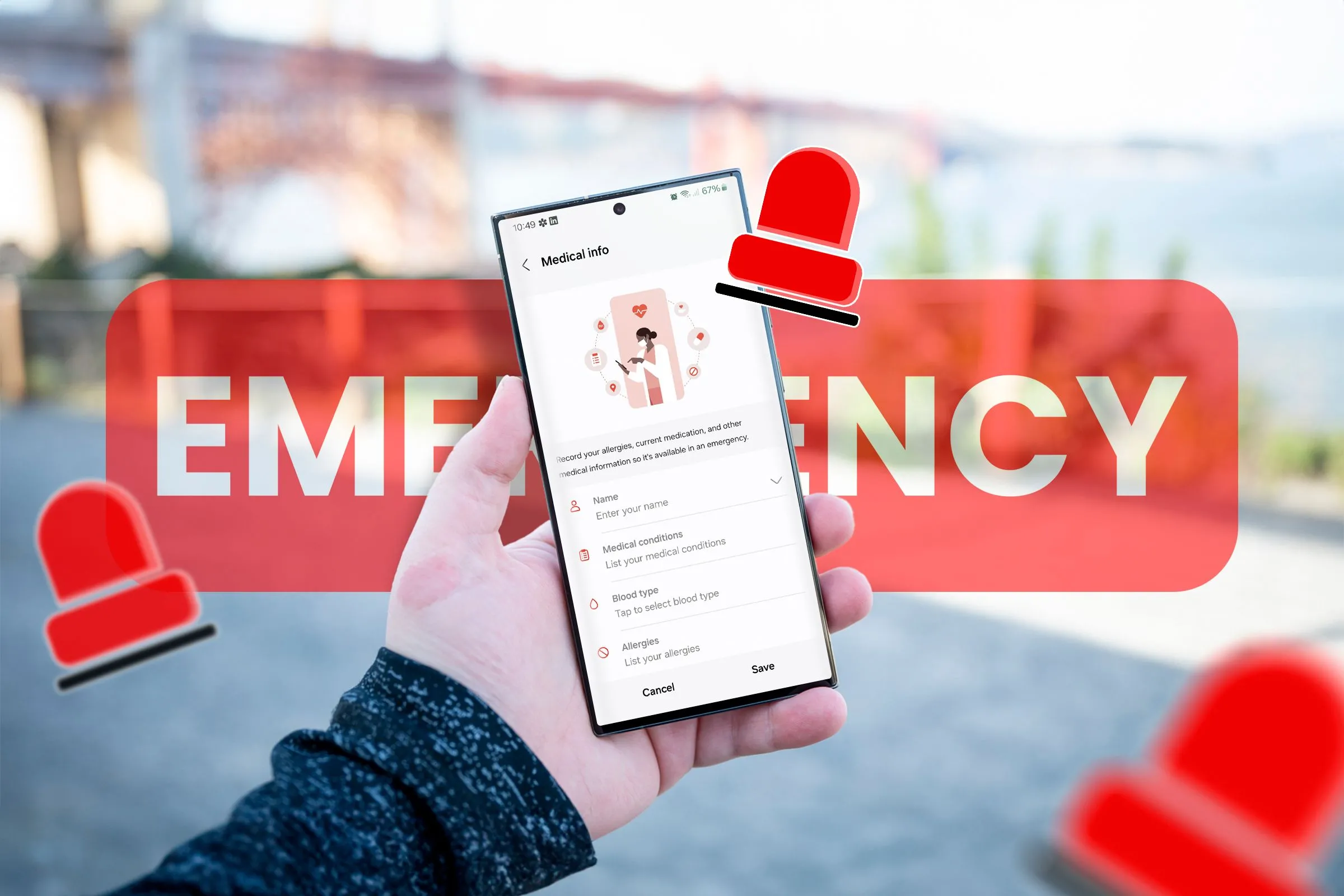 Màn hình thiết lập macro trong ứng dụng MacroDroid, với tùy chọn gửi tin nhắn SMS vị trí.