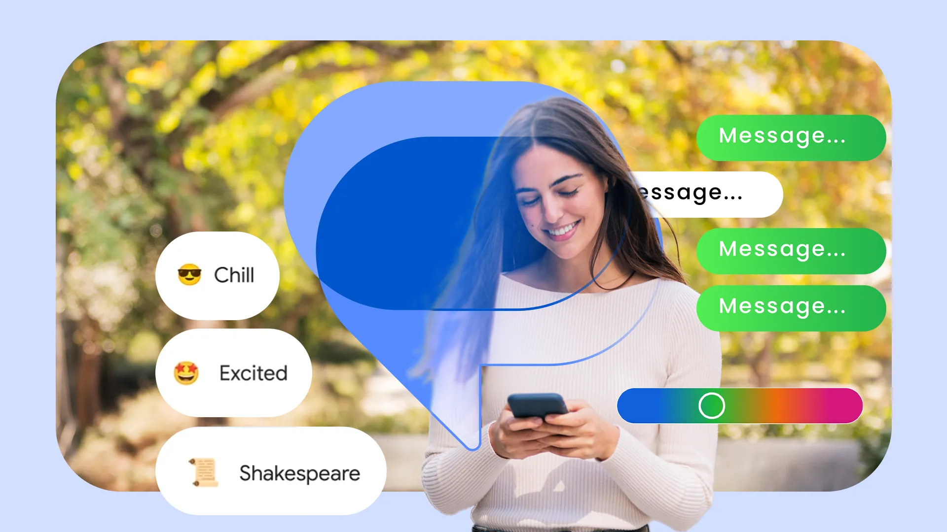 Người dùng trải nghiệm tính năng Google Messages mới, với giao diện hiện đại và tiện lợi.