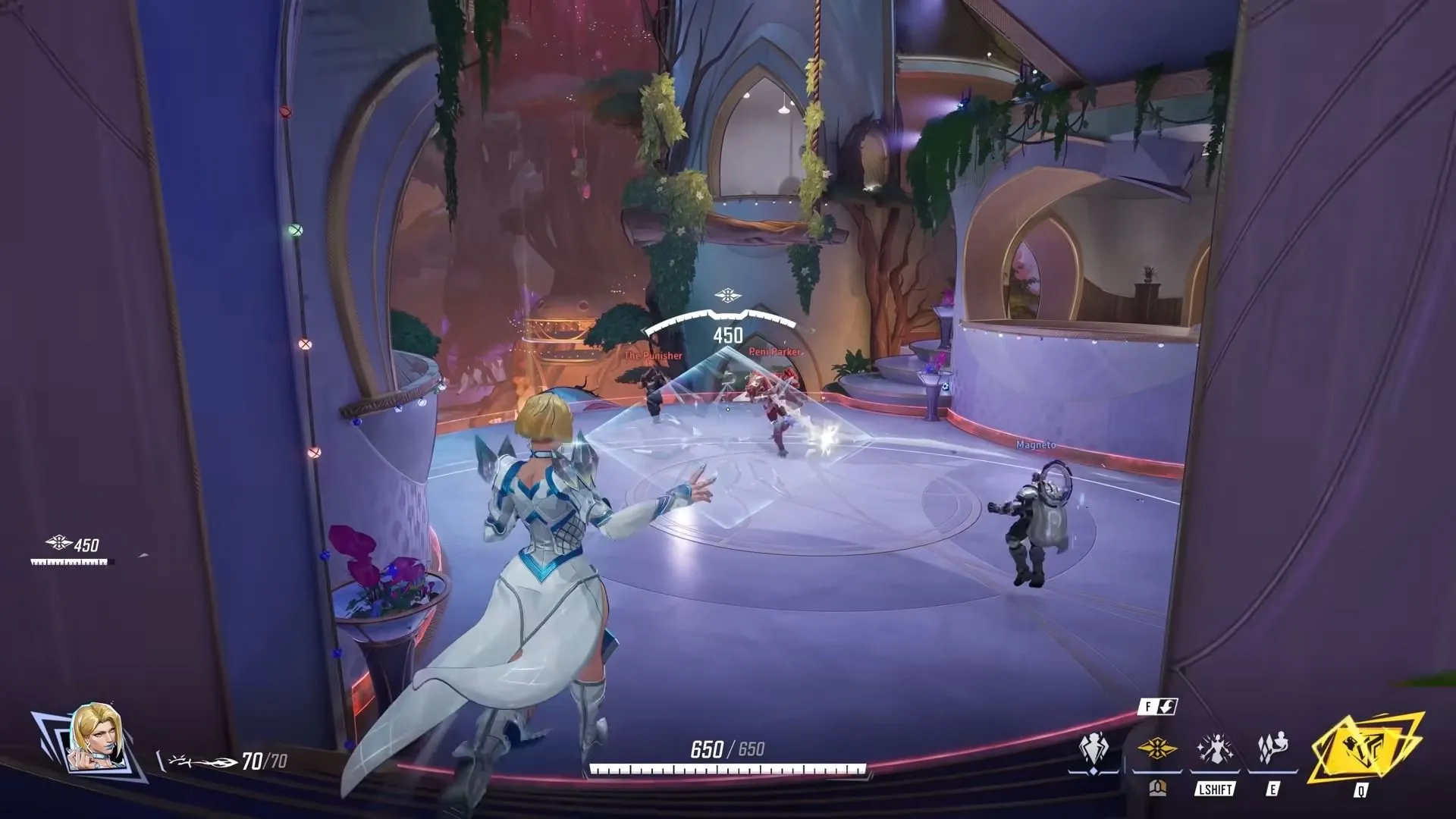 Nhân vật Emma Frost từ game Marvel Rivals, minh họa một trong những đối thủ cạnh tranh chính trong phân khúc game bắn súng anh hùng