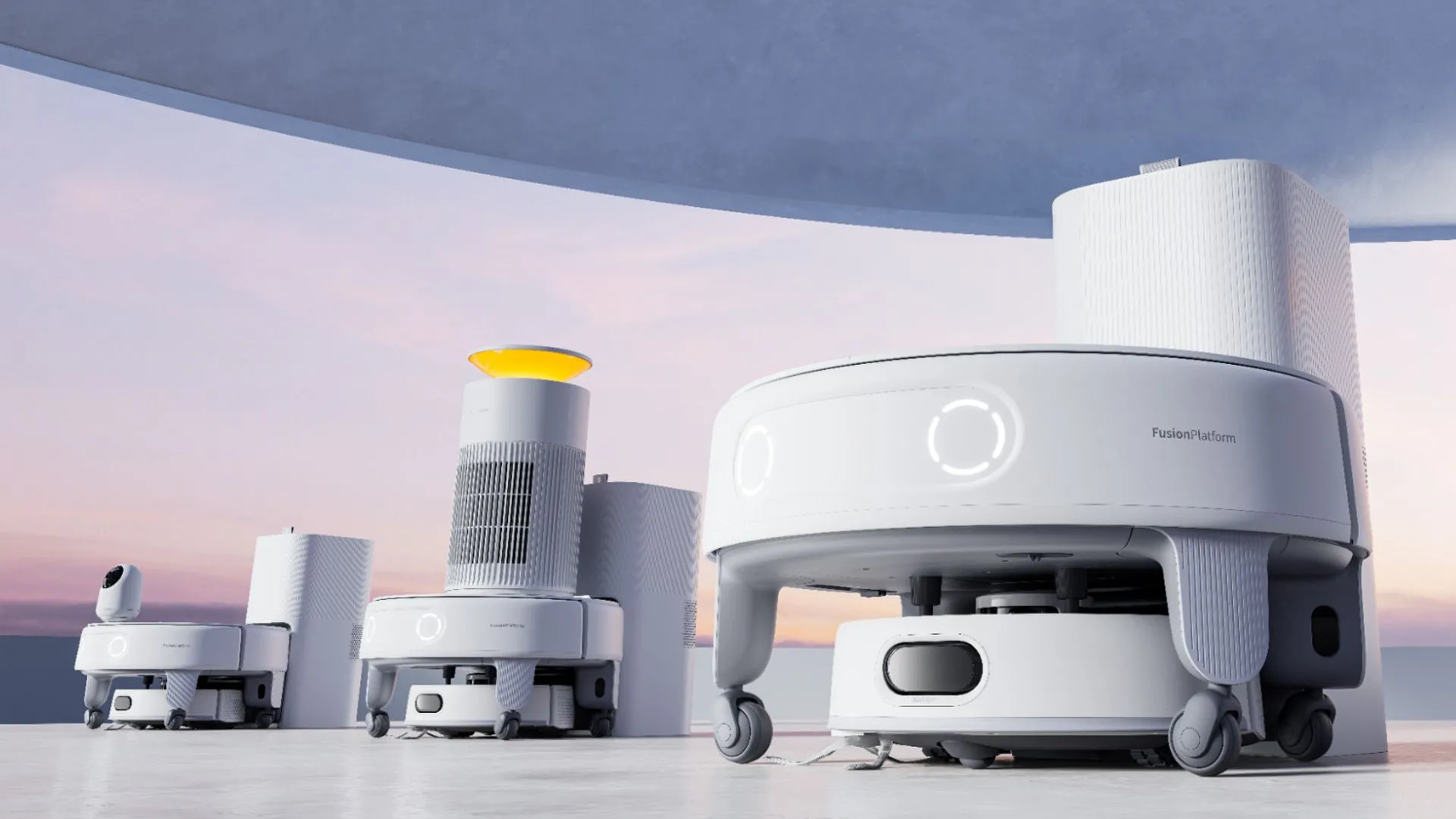 Robot hút bụi SwitchBot K20 Pro đang hoạt động, minh họa việc giữ vệ sinh không gian xung quanh PC.