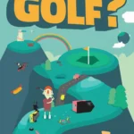 Sân golf với xe hơi thay bóng và người chơi trong game What the Golf? demo trên Nintendo Switch