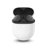 Tai nghe Google Pixel Buds A-Series màu trắng nổi bật trên nền đen