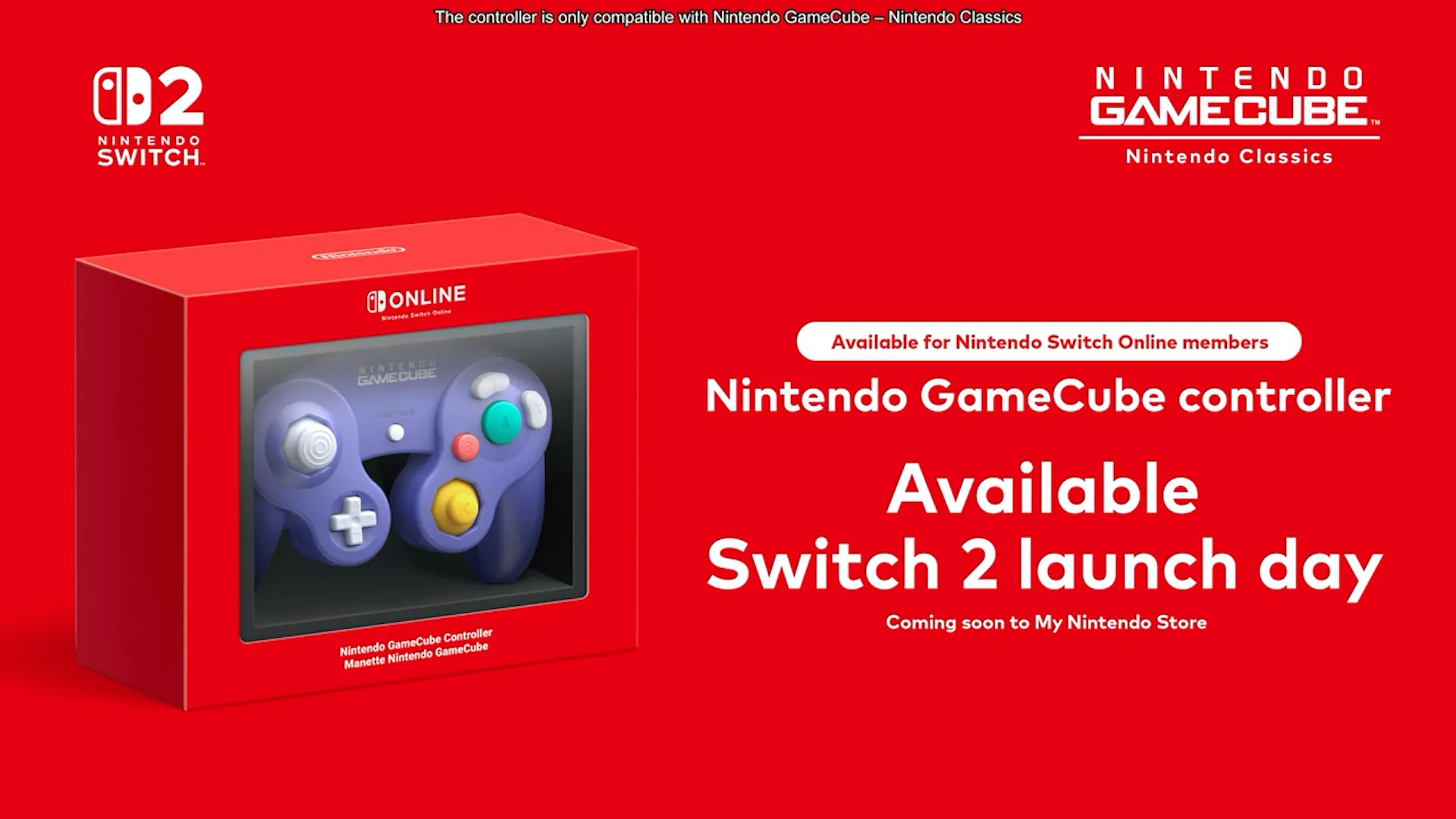 Tay cầm Nintendo GameCube không dây được công bố cho Switch 2, kèm theo thông báo tương thích với trình giả lập.