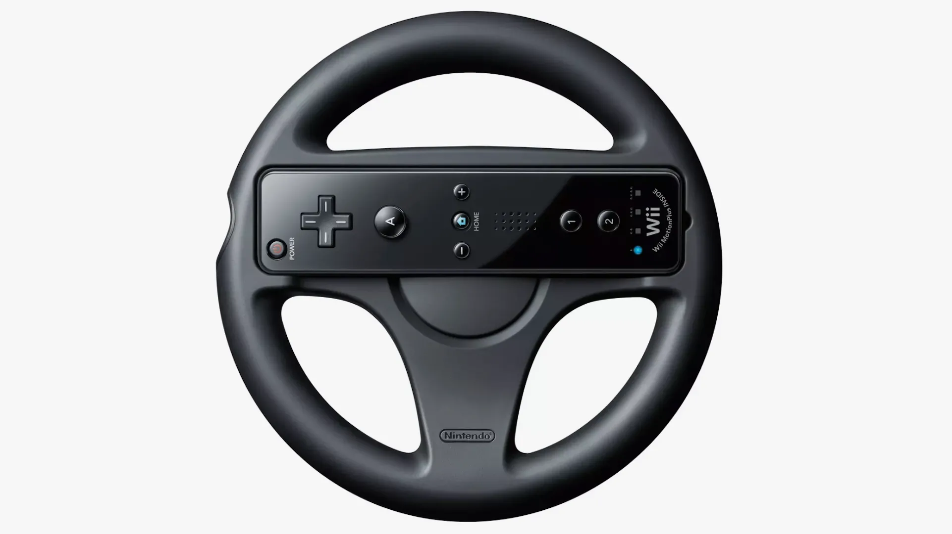 Tay lái chơi game Mario Kart Wii kèm tay cầm Wiimote màu đen