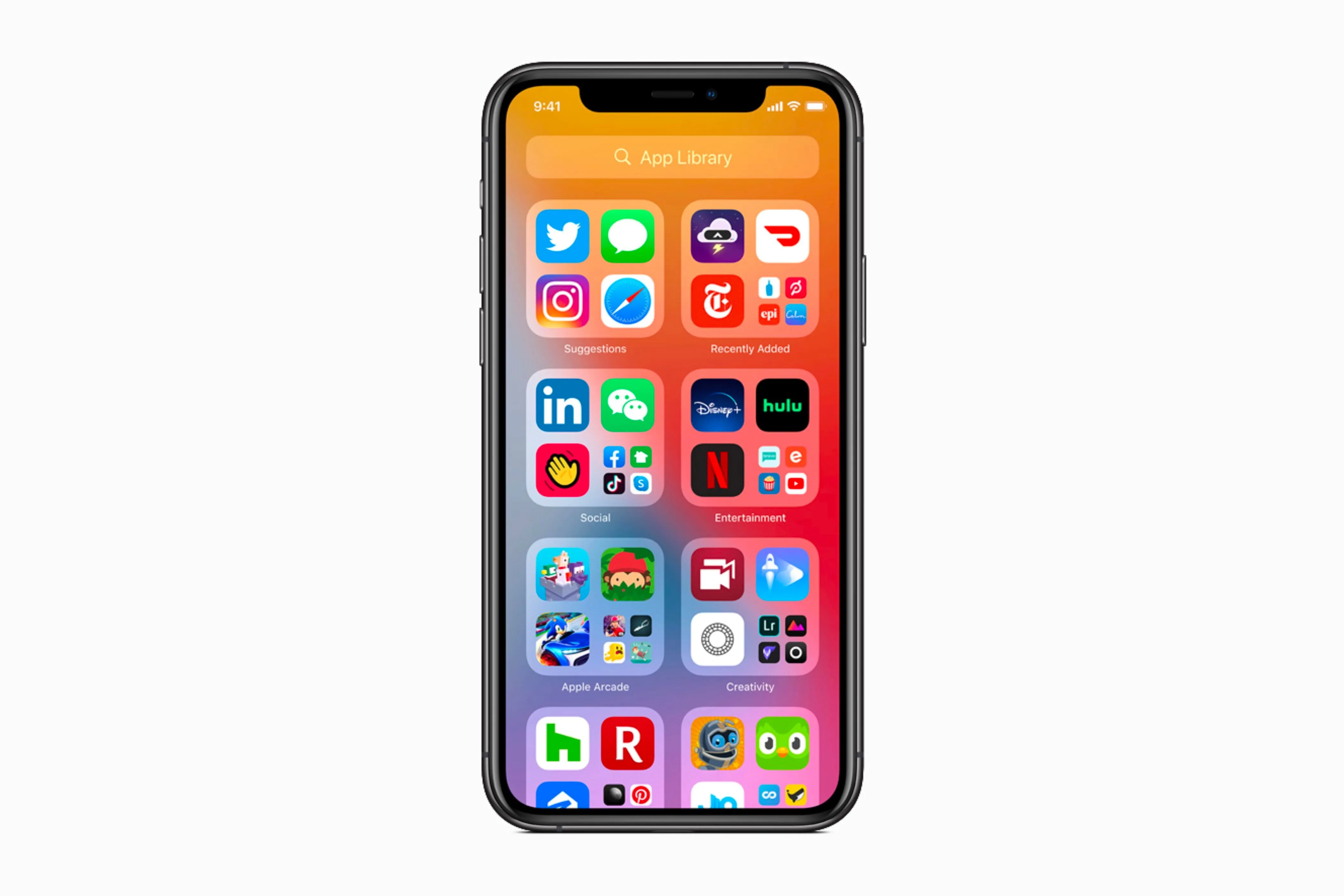 Thư viện ứng dụng (App Library) tự động sắp xếp trên iPhone chạy iOS 14