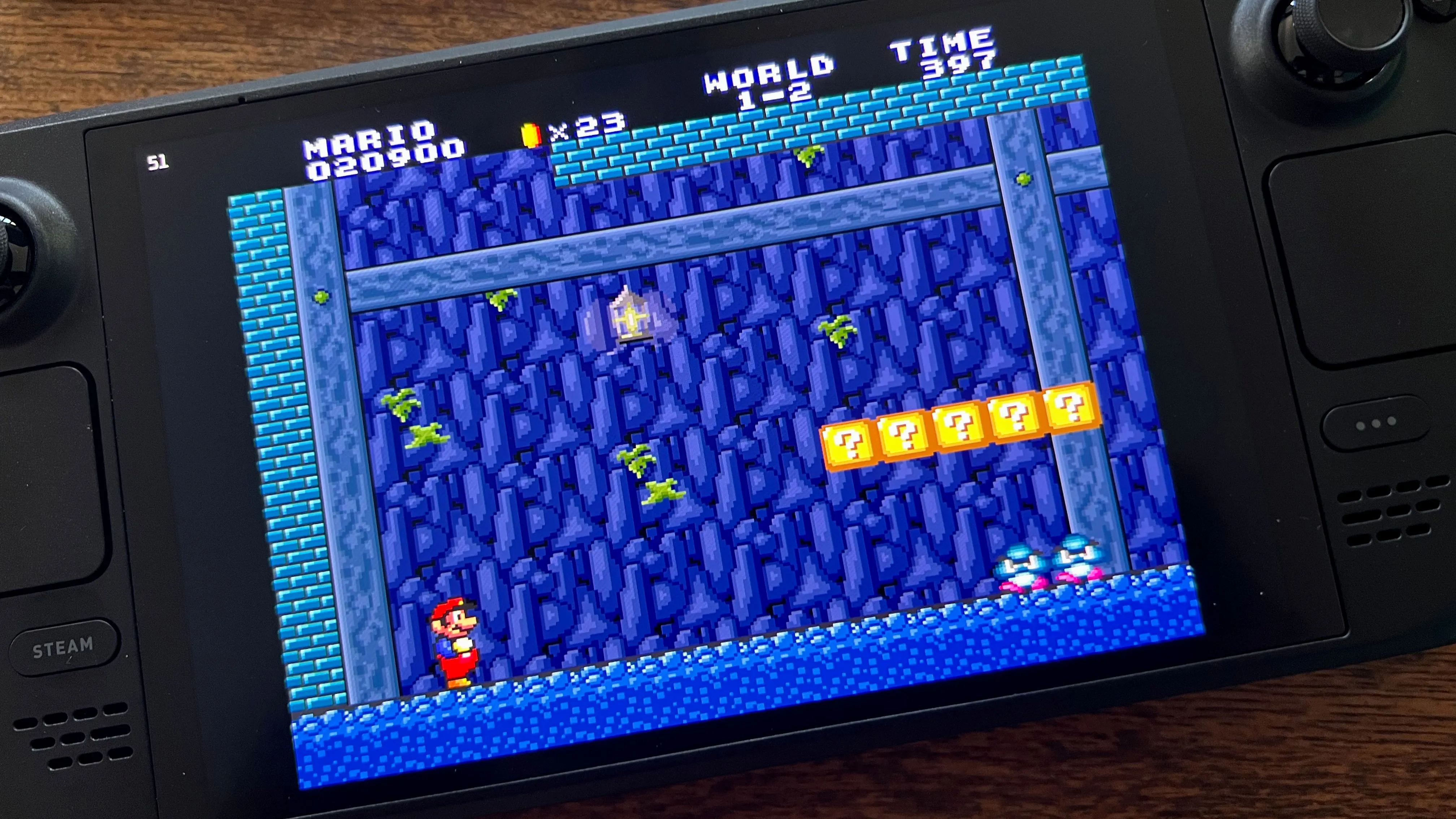 Trải nghiệm game Super Mario All-Stars trên màn hình 16:10 của Steam Deck