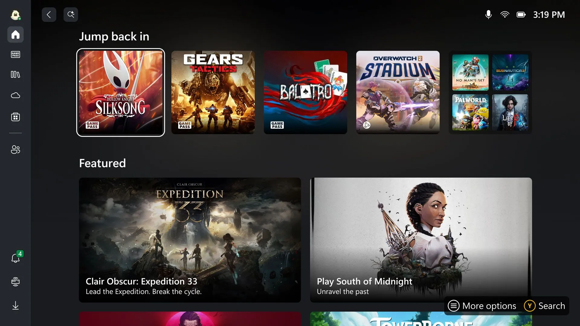 Ảnh chụp màn hình hiển thị bảng điều khiển Xbox Windows được thiết kế lại