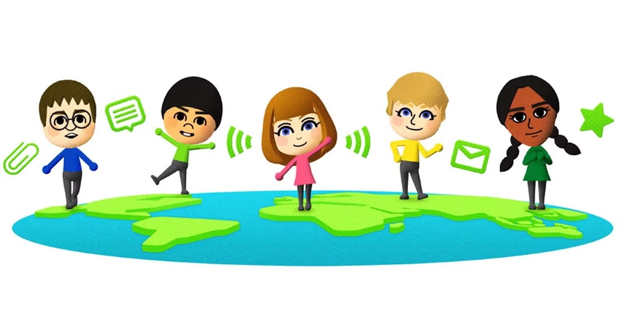Ảnh quảng cáo Miiverse trên Wii U, giới thiệu tính năng giao tiếp xã hội.