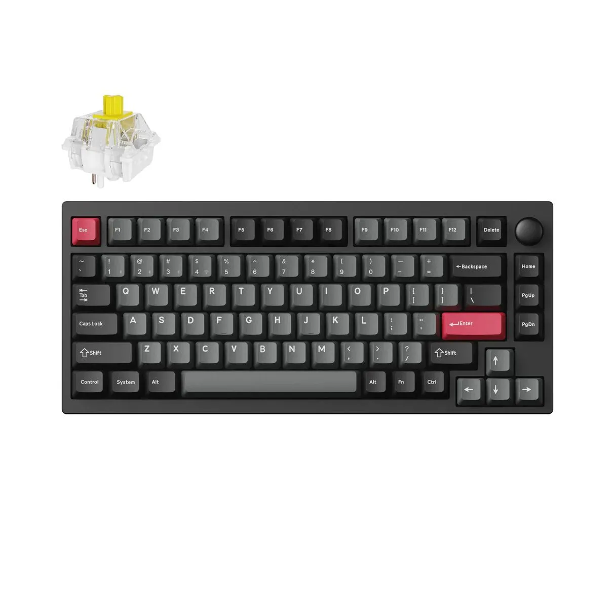 Bàn phím cơ gaming không dây Keychron Lemokey P1 Pro màu Carbon Black với switch Banana