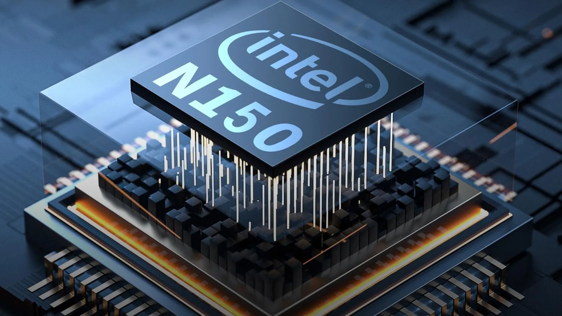 Bản vẽ đồ họa của một CPU Intel N150