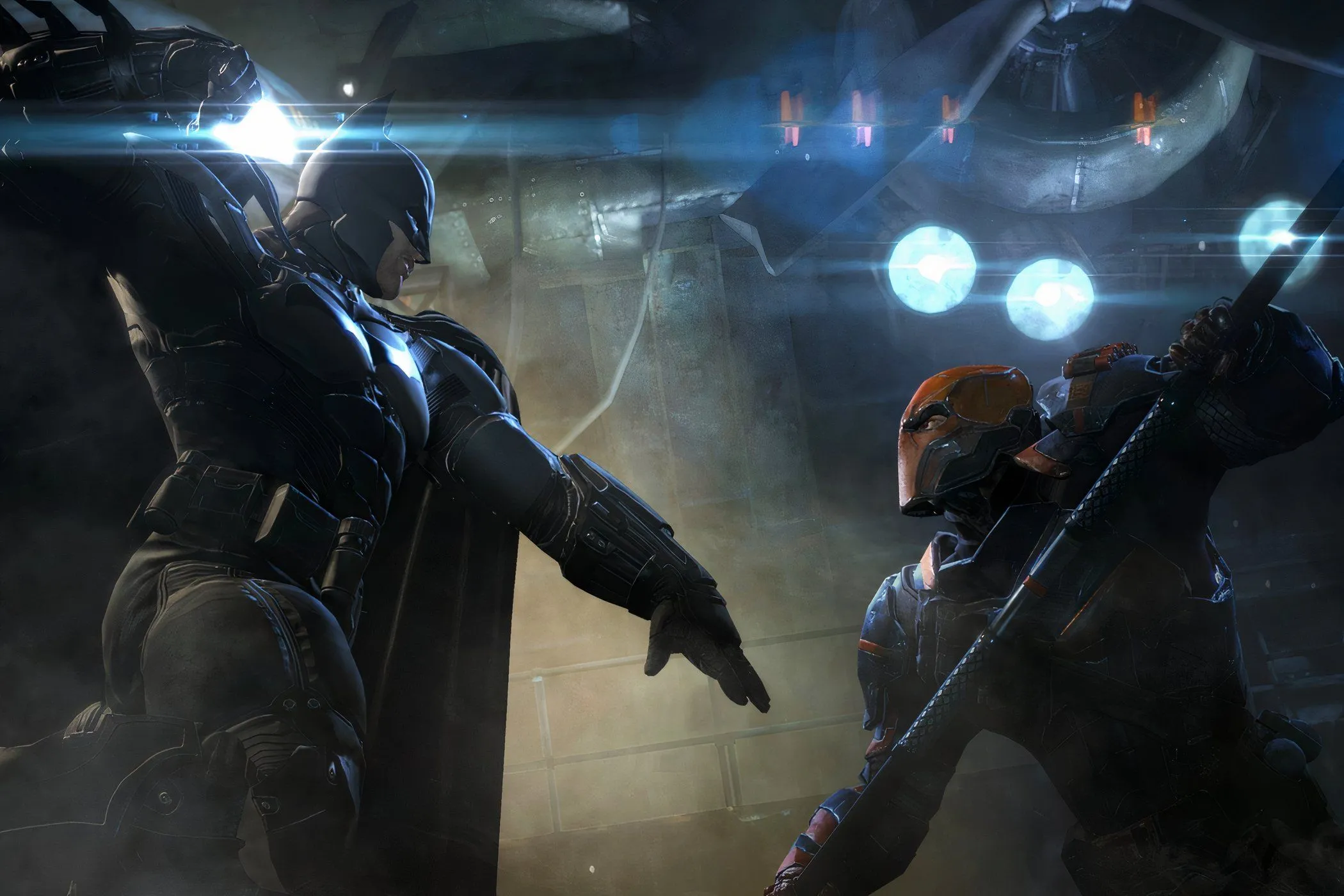 Batman Arkham Origins chiến đấu với Deadshot, thể hiện sự kịch tính và hành động của các tựa game chất lượng cao trên di động mà Epic Games đang hướng tới